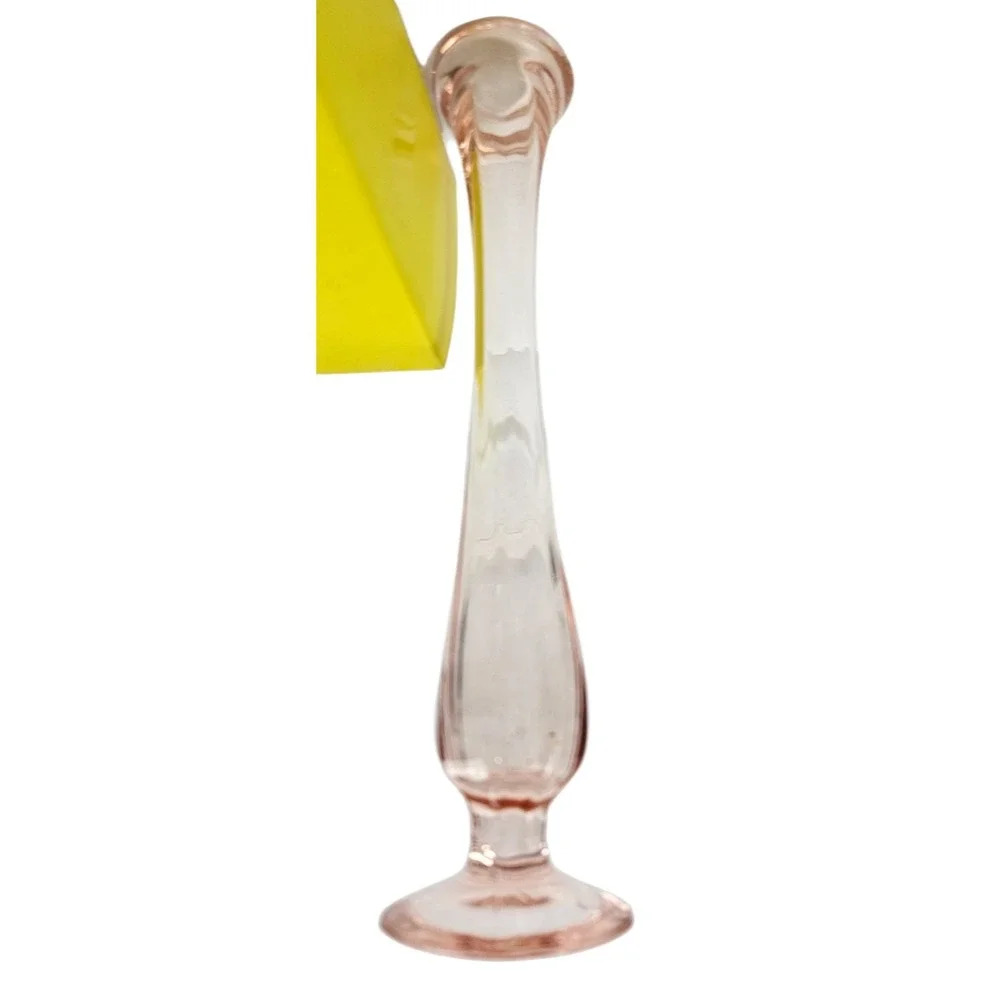 Vintage Pink Depression Glass Bud Vase Fluted 8.25 Inch Mid Century Decor